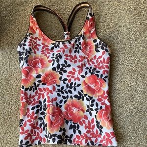 Land’s End size 10 Coral/brown Tankini Top